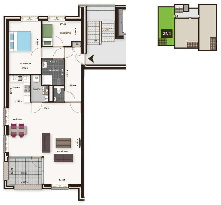 Verdieping 1 - Appartement ZN04 Verdieping 1 - Appartement ZN04